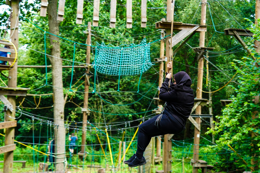 Person on a High Ropes course